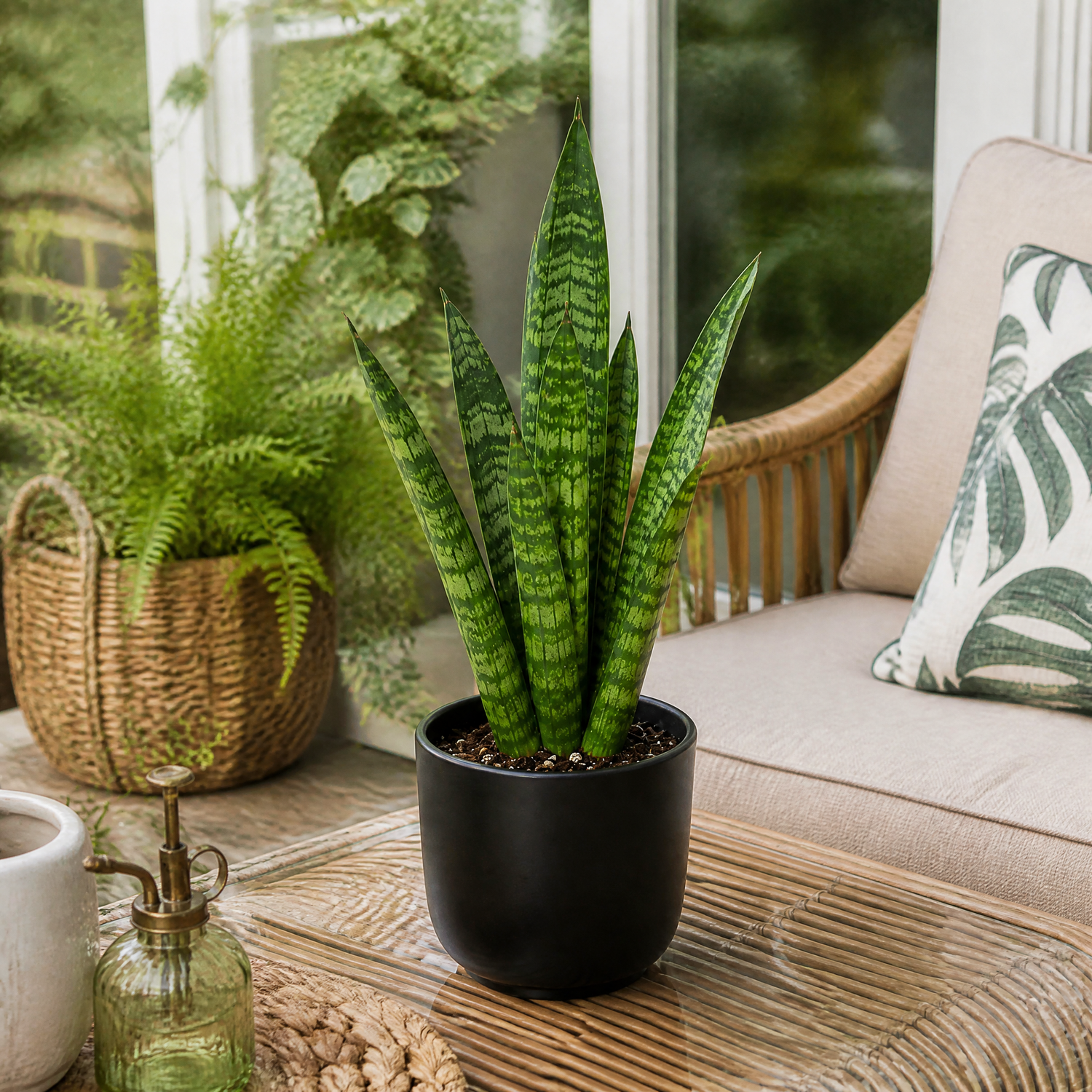 Plants By Post Sansevieria Superba Snake Plant B - Matt Black