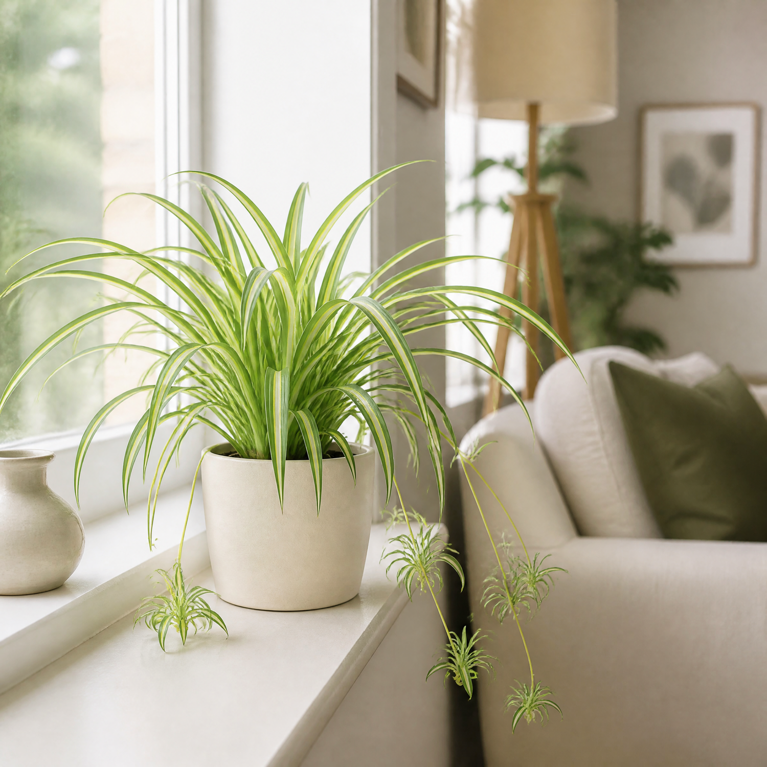 Plants By Post Chlorophytum Spider Plant C - Matt Cream