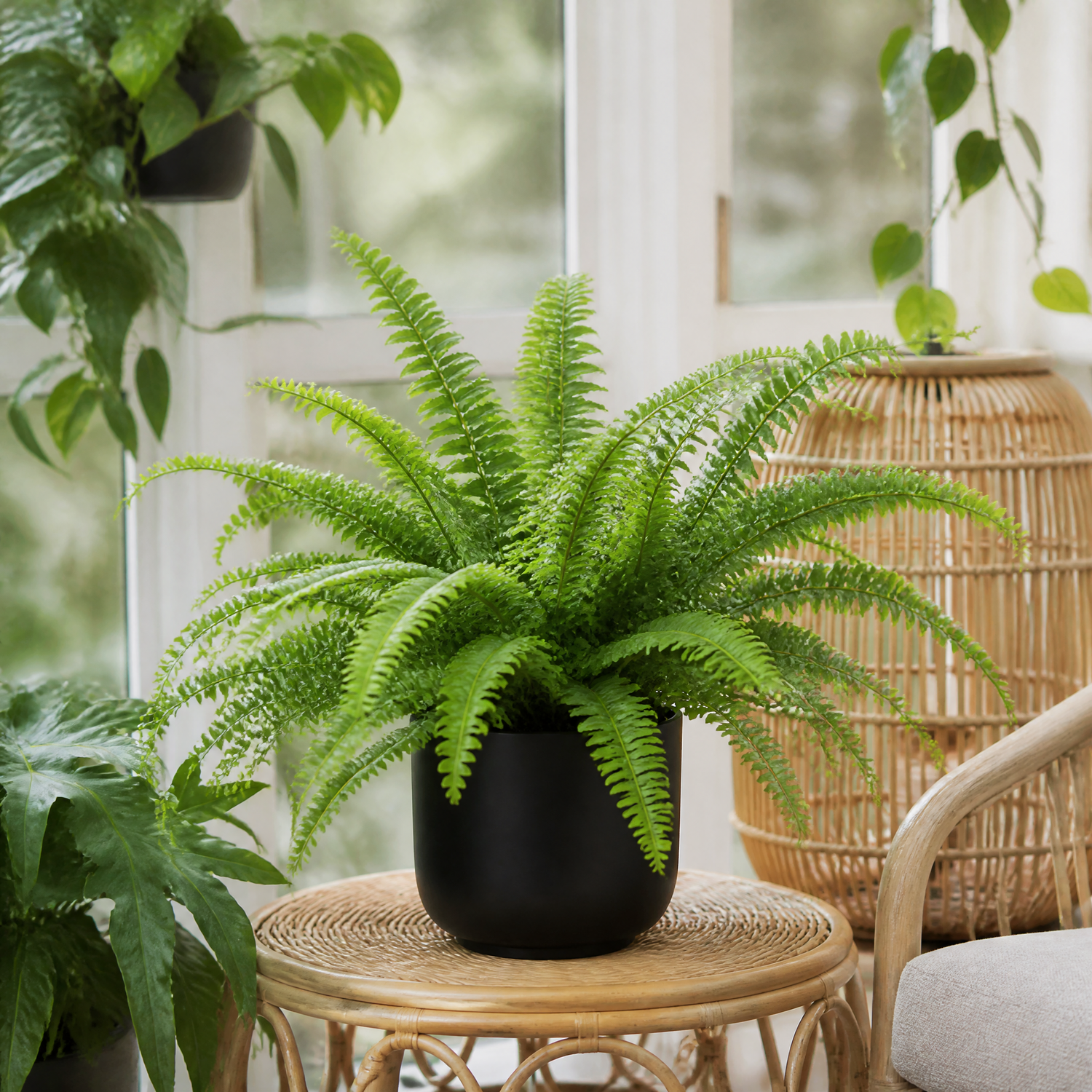 Plants By Post Nephrolepis Boston Fern D - Matt Black