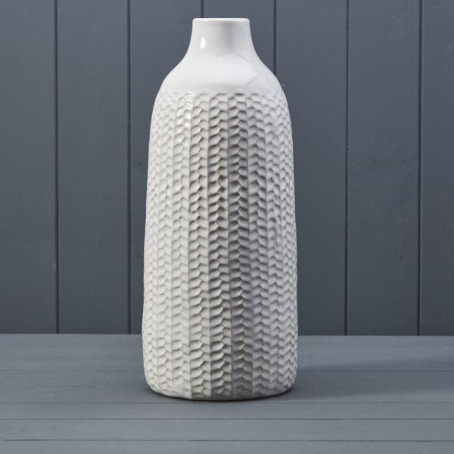  - Elegant White Ceramic Vase For Home Decor - Image 3