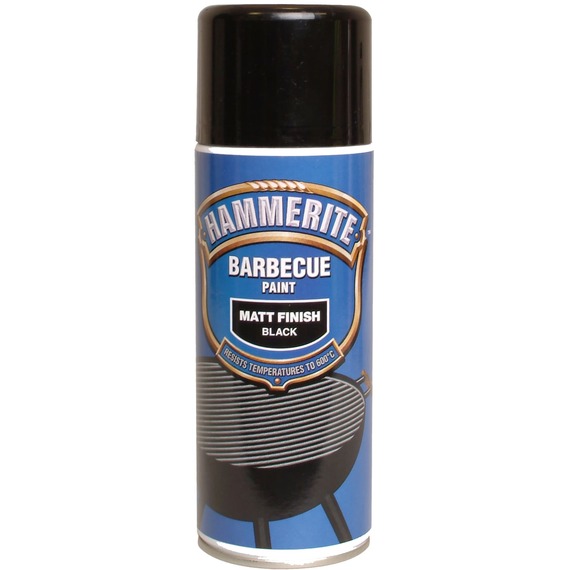 Hammerite Matt Black Barbecue Paint 400ml Aerosol