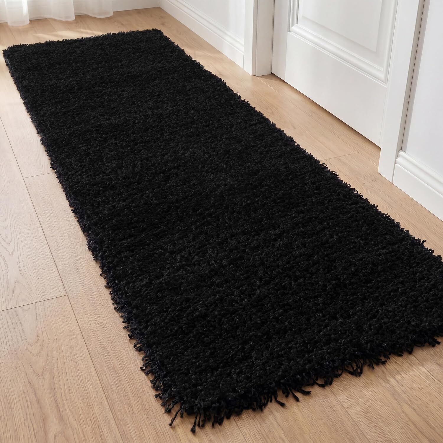 Ruglenza Galaxy Shaggy Rug - Black / 110Cm