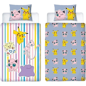 Pokemon Pikachu Jigglypuff Reversible Bedding Set | Duvet Cover Single 140x200cm
