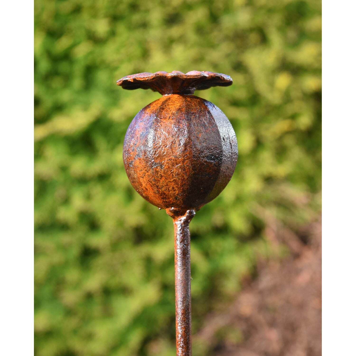 Savage Works Orange Metal Poppy Seedhead Ornament - 3 Poppies - Image 2