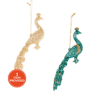 Glitter Peacock Decoration