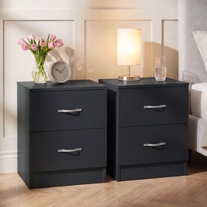 Modern 2 Drawer Bedside Chest (Set of 2)