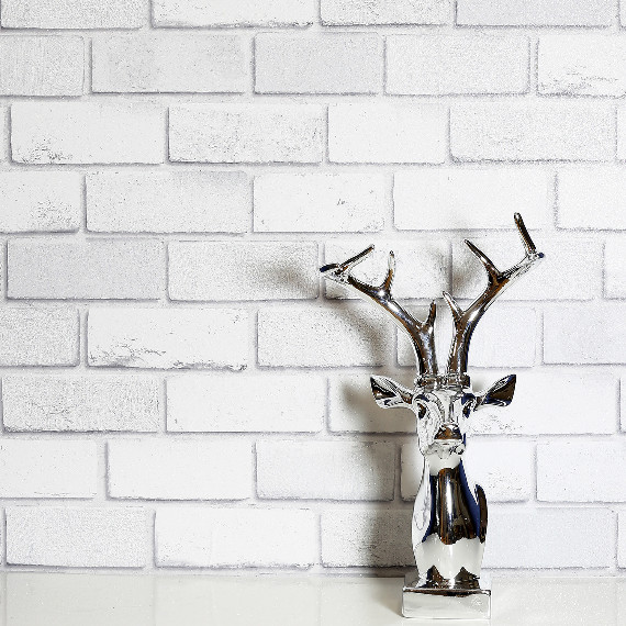 Diamond White Brick Wallpaper