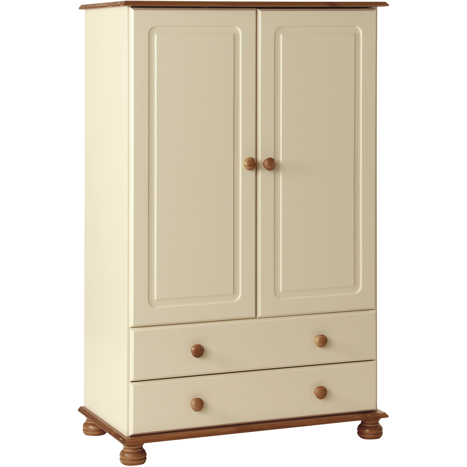 Jonas & James Cecilia Two Door Two Drawer Combi Wardrobe - Cream/PIne thumbnail