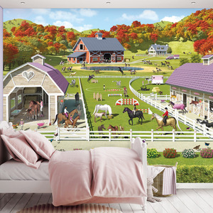 Horse and Pony Stables Wall Mural