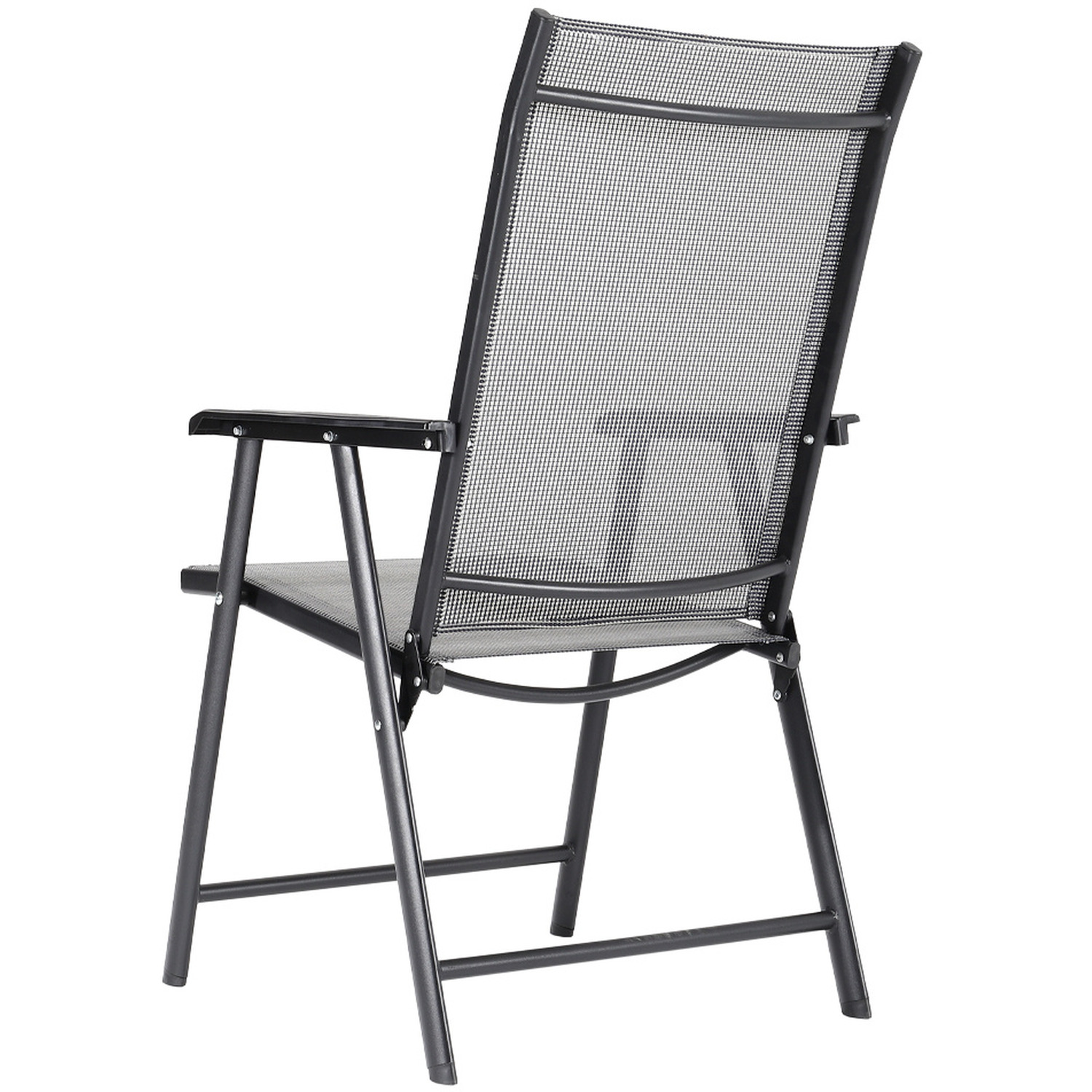 Black Folding Garden Chair Set - Black 4