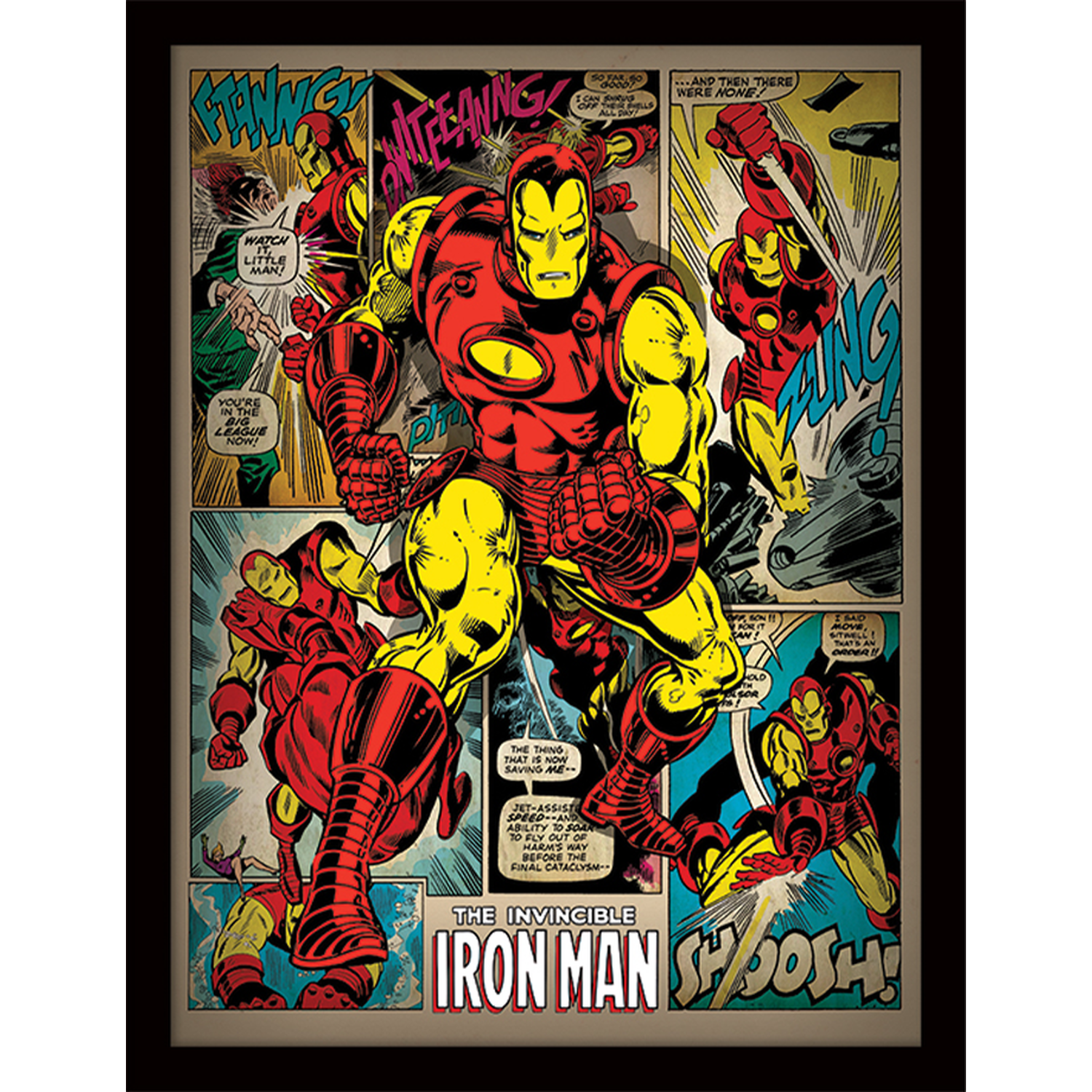 Image of Iron Man (Retro) Framed Print - Black