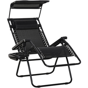 Black Outsunny Zero Gravity Garden Deck Folding Chair shot 1360366
