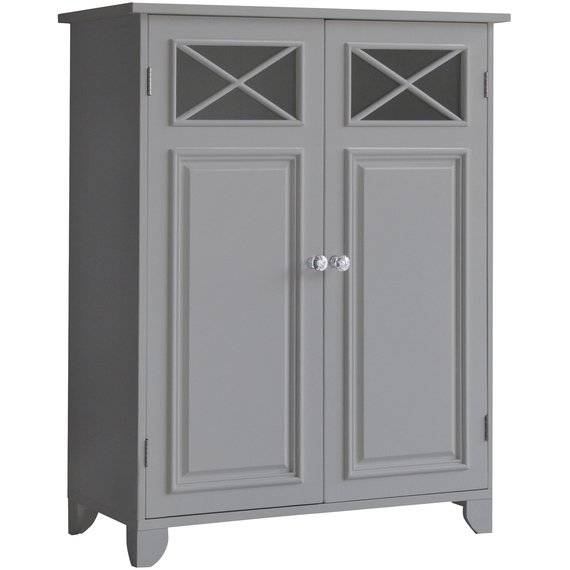 Teamson Home Wooden Bathroom Cabinet Standing Grey Dawson EHF-6841G