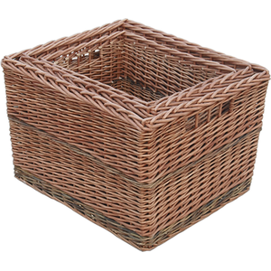 Set of 3 Somerset Rectangular Lined Log Baskets