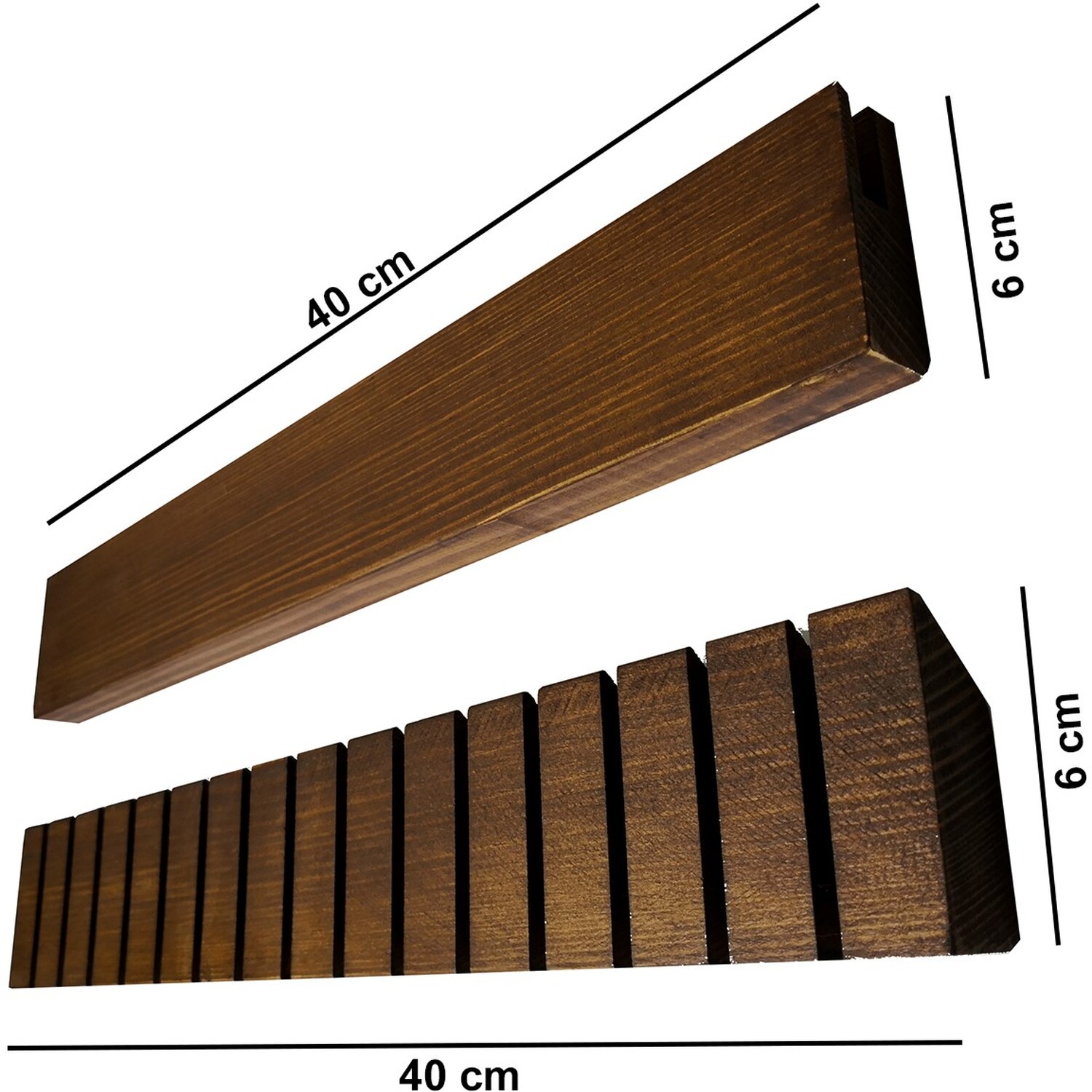 Bijoox Stylish Handmade Solid Wood Wall Shelf - Dark
