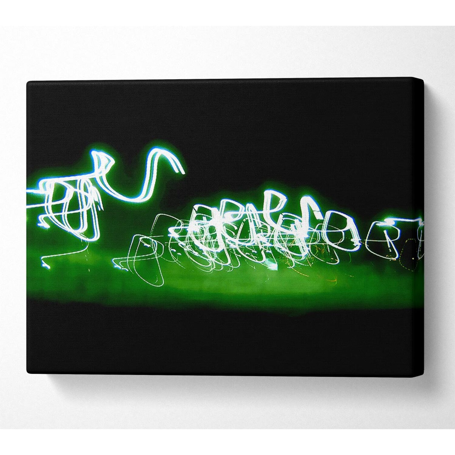 Wallart-Direct - Green Liquid Light Canvas Print Wall Art - Yellow / 101.6cm thumbnail