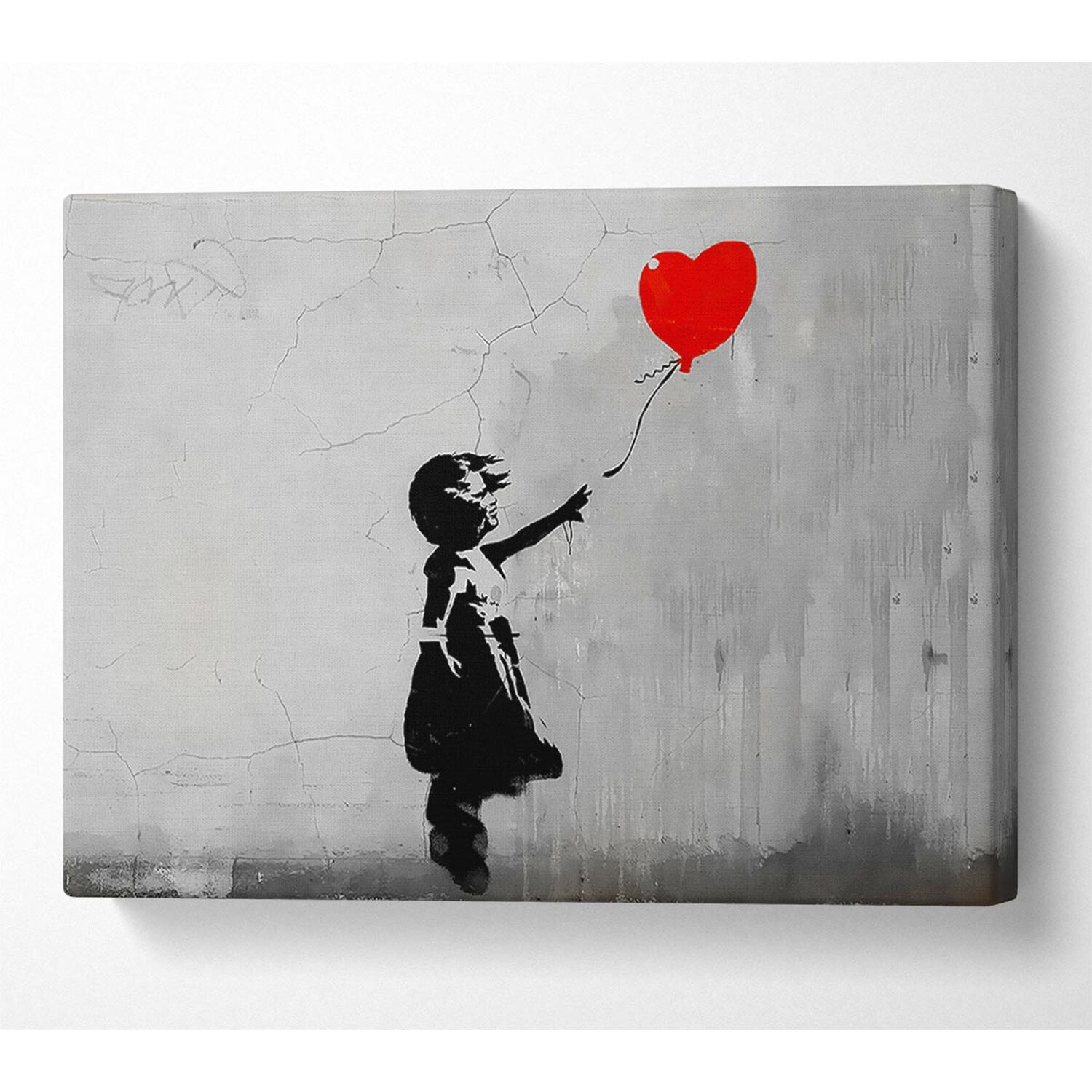 Wallart-Direct - Love Heart Balloon Grey - Yellow / Double XL 40 x 56 Inches thumbnail