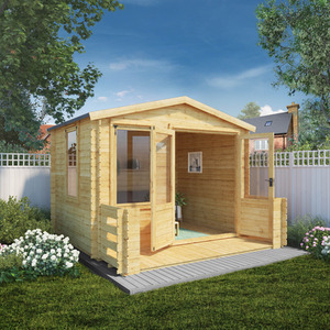 Waltons 3.3m x 3.4m 19mm Log Cabin with Veranda