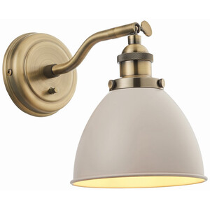 Franklin 1 Light Dome Wall Satin Taupe Antique Brass Plate E14