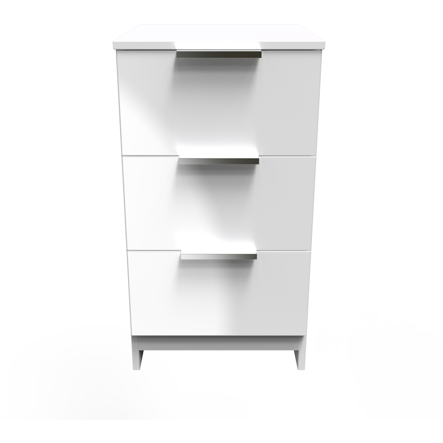 Plymouth Ready Assembled 3 Drawer Bedside Cabinet - White Matt