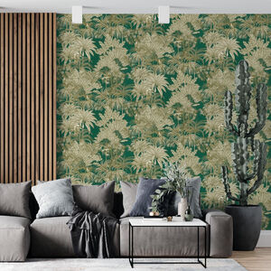 RASCH Non Woven Textured Vinyl White Jungle Trees Theme Wallpaper