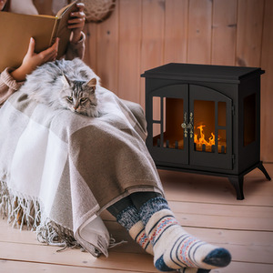 HOMCOM Freestanding Ethanol Fireplace with Stainless Steel Flame Snuffer