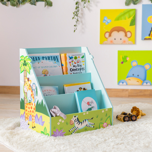 Kids Wooden Toddler Sunny Safari Bookcase