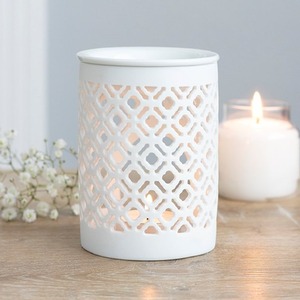 Stylish Matte Finish Lattice Cut Oil Burner