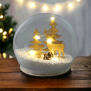 Light Up Snow Globe with Reindeers