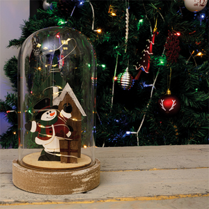 Battery Powered Light Up Cloche Christmas Scene