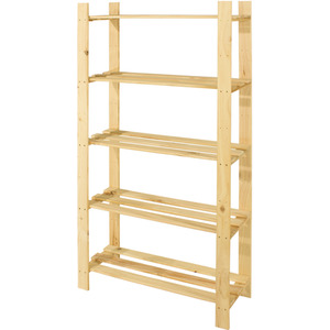 Natural Pine / 30cm / 160cm Pine Pre Sanded Slatted Shelf Unit shot 4571355
