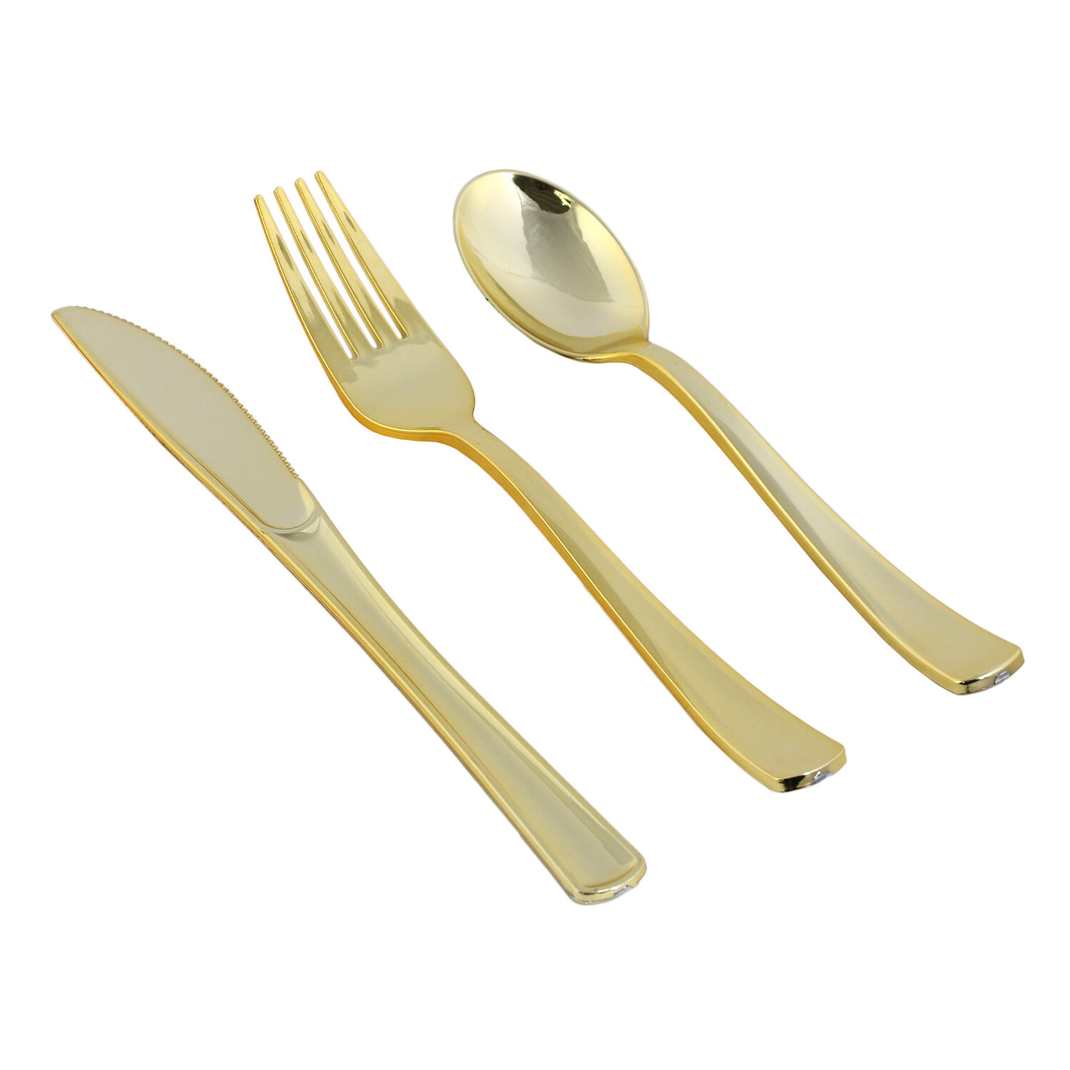 Pack Of 24 Plastic Cutlery Set - Gold