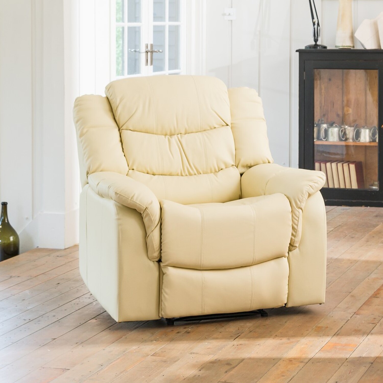 Artemis Home - Almeira Manual Recliner Chair with Massage and Heat - Cream thumbnail
