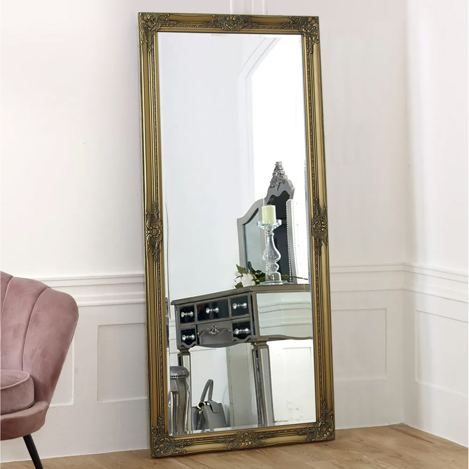 Image of Eton Full Length Mirror Antique Gold&hellip;