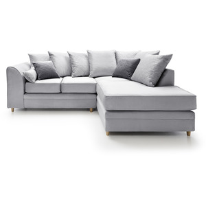 Light Grey / Right-hand Chicago Velvet Corner Sofa shot 5168757