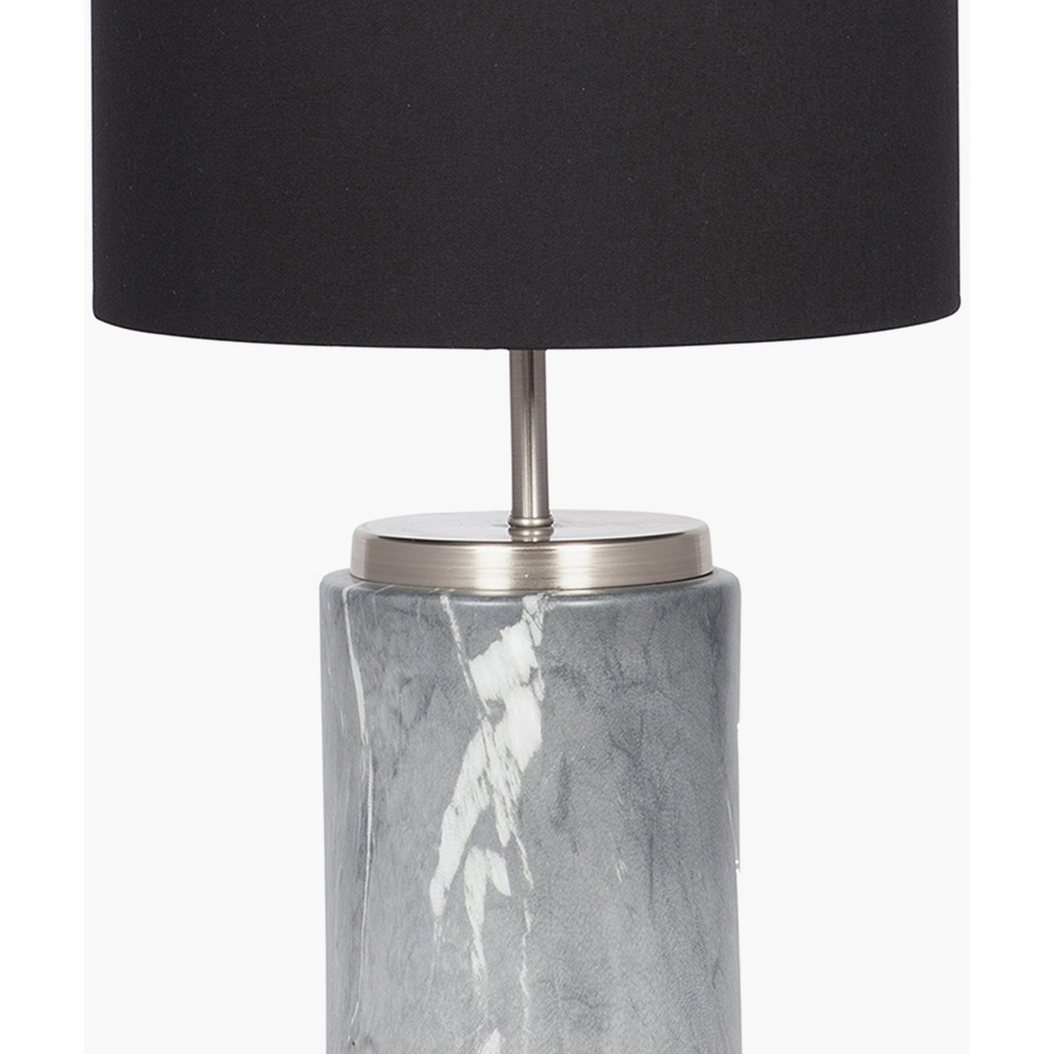 Art Deco Marble Effect Ceramic Table Lamp - Grey Marble Effect