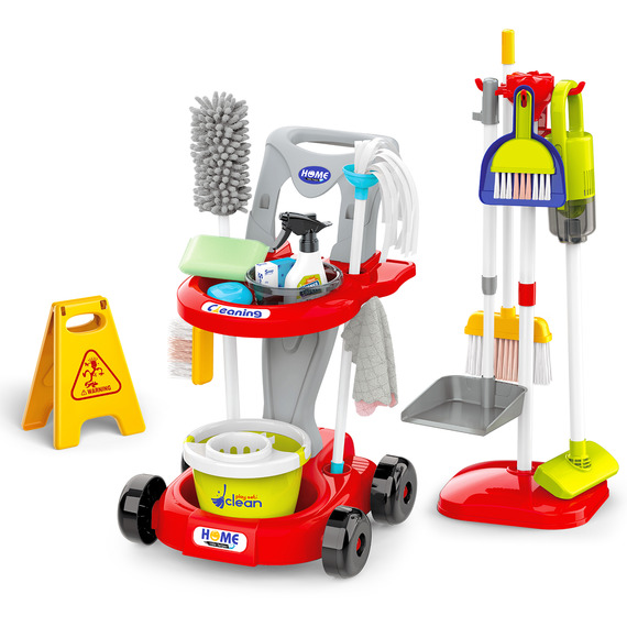 Household Cleaning Playset Housekeeping Cart Toy