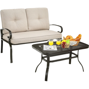 Set of 4 Foldable Mesh Garden Bistro Furniture Set Grey