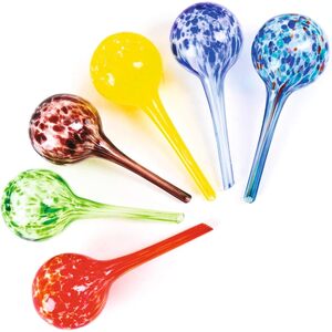 6 x Glass Plant Watering Globe Stakes
