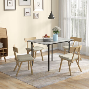 HOMCOM Extendable Kitchen Table, Drop Leaf Folding Dining Table