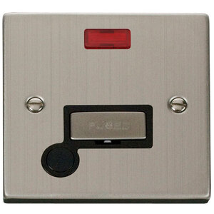 Stainless Steel 13A Fused Ingot Connection Unit With Neon With Flex