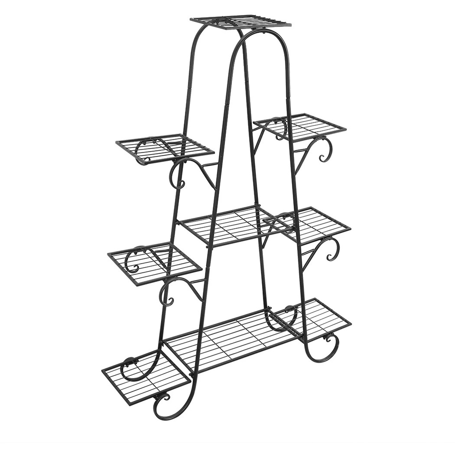 9 Tier Metal Plant Stand - Black