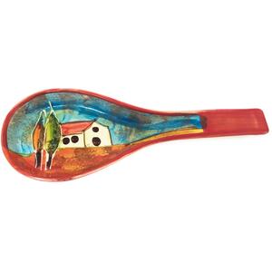 Tuscany Hand Painted Village Ceramic Spoon Rest