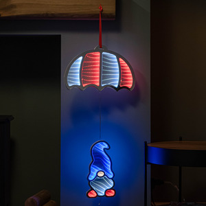 Hanging Parachuting Christmas Infinity Gonk with LEDs