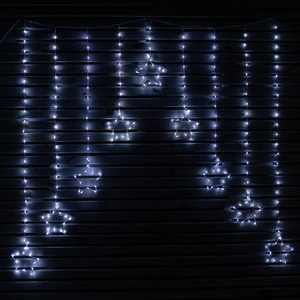 Christmas Star Curtain Lights with 258 White LEDs