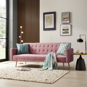 Tudor Velvet Sofa Bed with Metal Legs