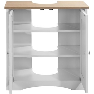 White & Oak Bathroom Under Sink Cabinet Storage Furniture shot 7357755