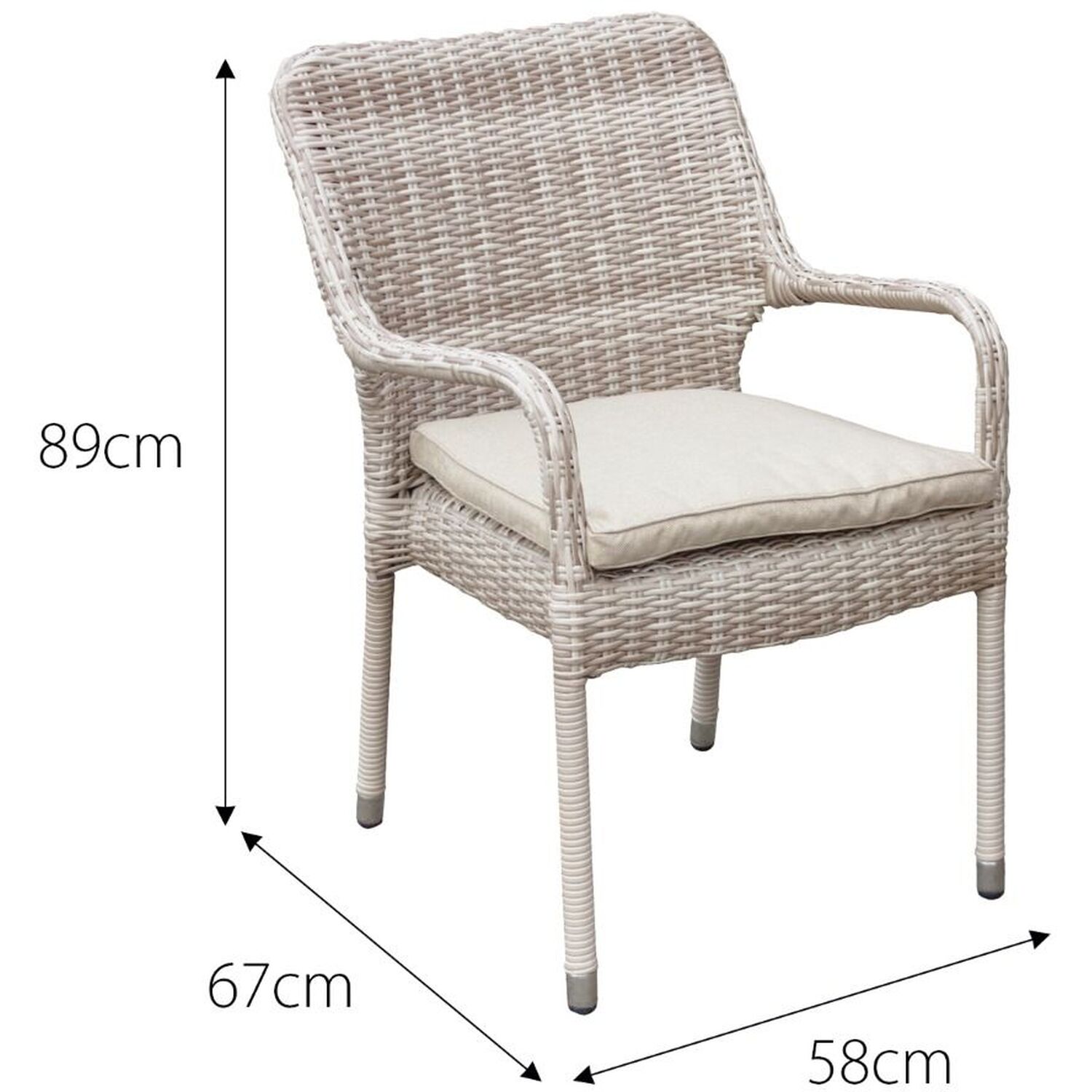 Palmera Rattan Stacking 2 Seat Bistro Set - Sandy White