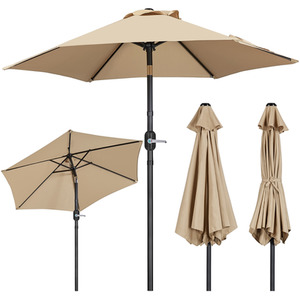 Tan / 226cm Patio Umbrella with 6 Ribs shot 7629886
