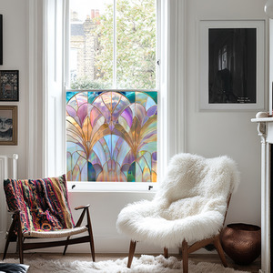 Volano Art Deco Stained Glass Privacy Window Film
